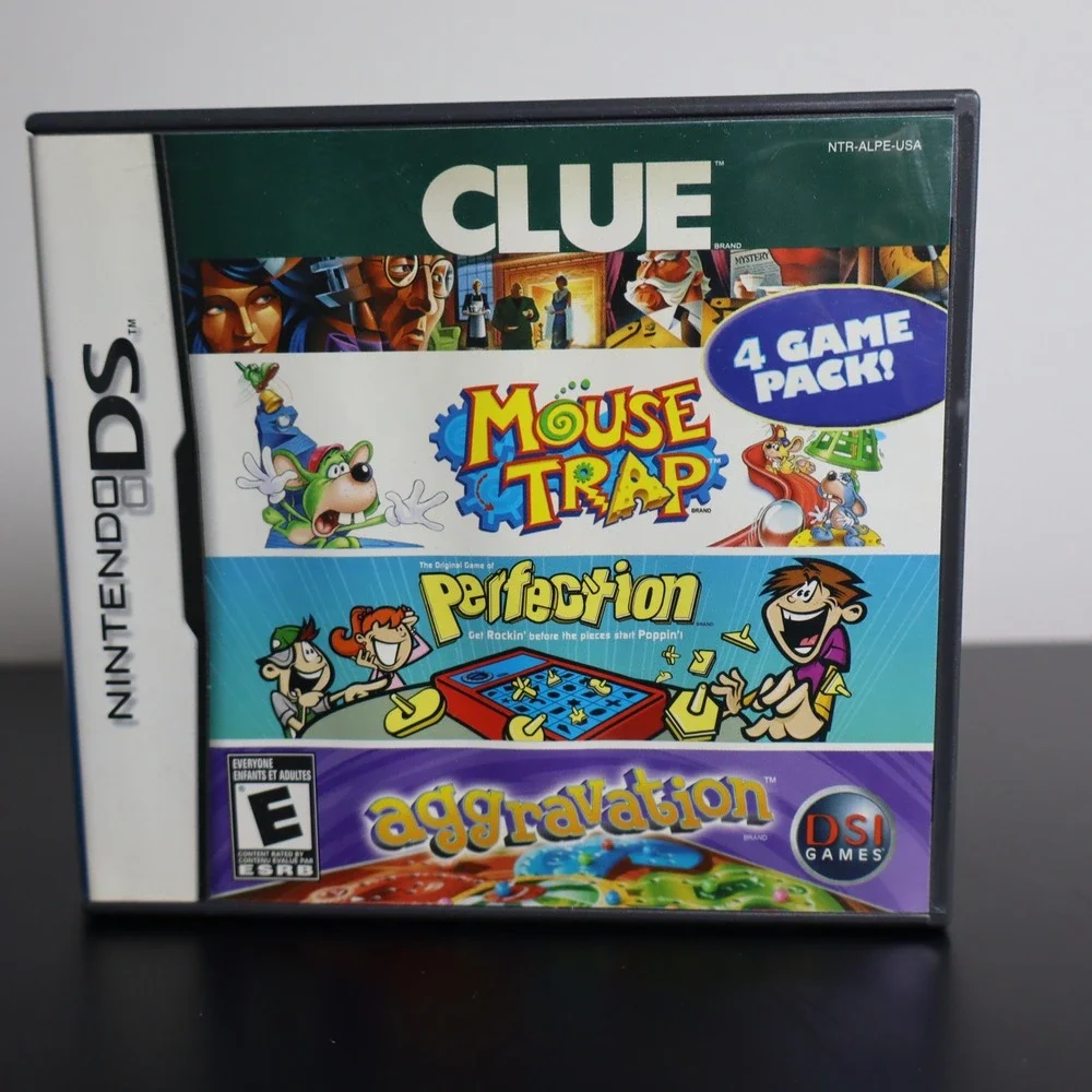 Clue / Mouse Trap / Perfection / Aggravation Nintendo DS w/ Box Tested & Working
